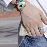 Third Eye Beaded Adjustable Tassel Bracelet - Bansri Mehta Design