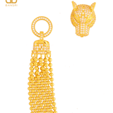 Gold Panther Beaded Necklace, Earring, Bracelet & Ring Set - Bansri Mehta Design