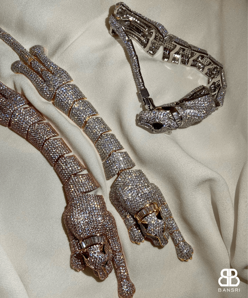 Glam Crystal Encrusted Panther Bracelet - Bansri Mehta Design