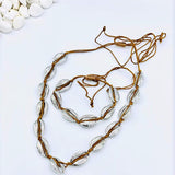 Silver Cowrie Shell Necklace & Bracelet/Anklet Set - Bansri Mehta Design