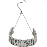 Link Panther Face Diamonte Choker Necklace - Bansri Mehta Design