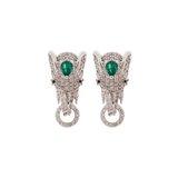 Royal Double Headed Elephant Baguette Collar Necklace, Earring & Ring Set - Bansri Mehta Design