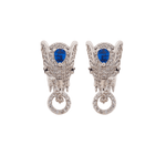 Royal Double Headed Elephant Baguette Collar Necklace & Earring and Ring Set - Bansri Mehta Design