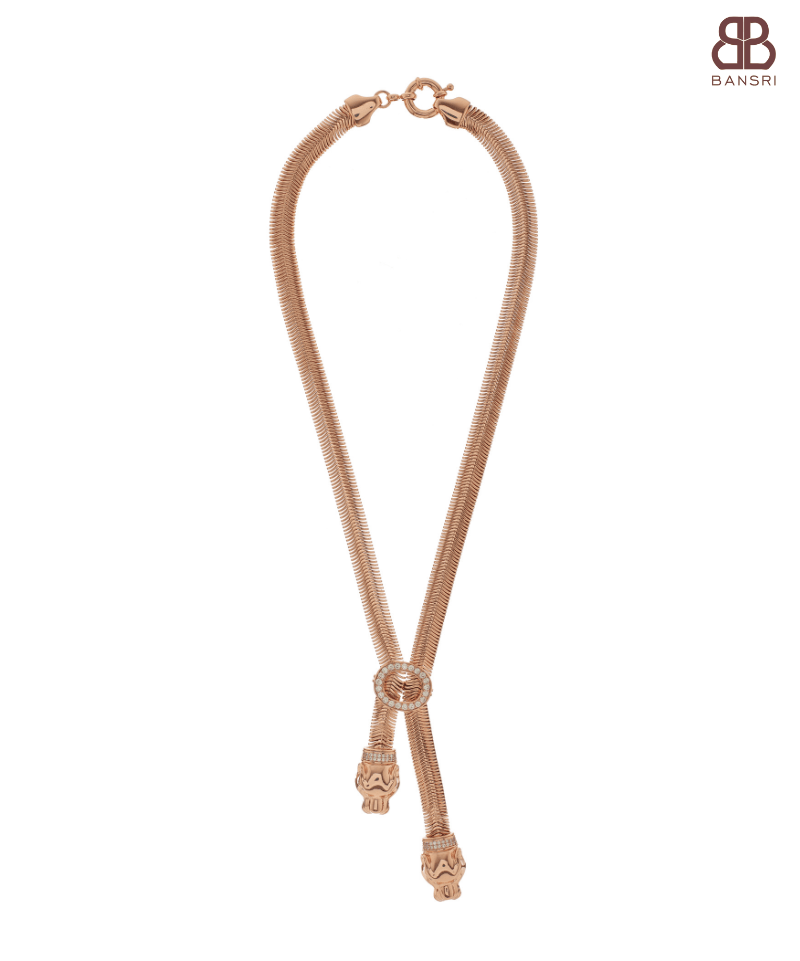 Double Headed Panthera Snakechain Dangler Necklace - Bansri Mehta Design