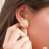 Chunky Crystal Encrusted Panther Head Stud Earrings - Bansri Mehta Design