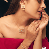 Filigree Carved Royalty Necklace & Earring Set - Bansri Mehta Design
