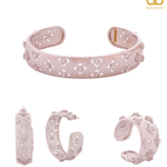 Imana Flexi Mesh Bracelet, Hoop Earrings & Ring Set - Bansri Mehta Design