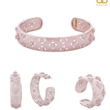 Imana Flexi Mesh Bracelet, Hoop Earrings & Ring Set - Bansri Mehta Design