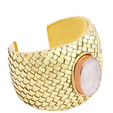 Samantha Basketweave Oyster Shell Mop Cuff - BANSRI                                                                 Jewelry Lounge