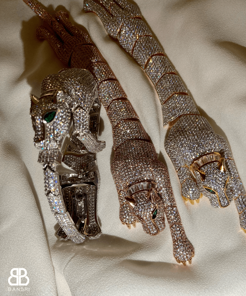 Glam Crystal Encrusted Panther Bracelet - Bansri Mehta Design