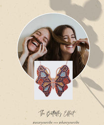 Multicolour Butterfly Necklace with Swarovski Crystals - Bansri Mehta Design