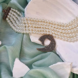 Detachable Regalia Pendant Pearl Choker Necklace