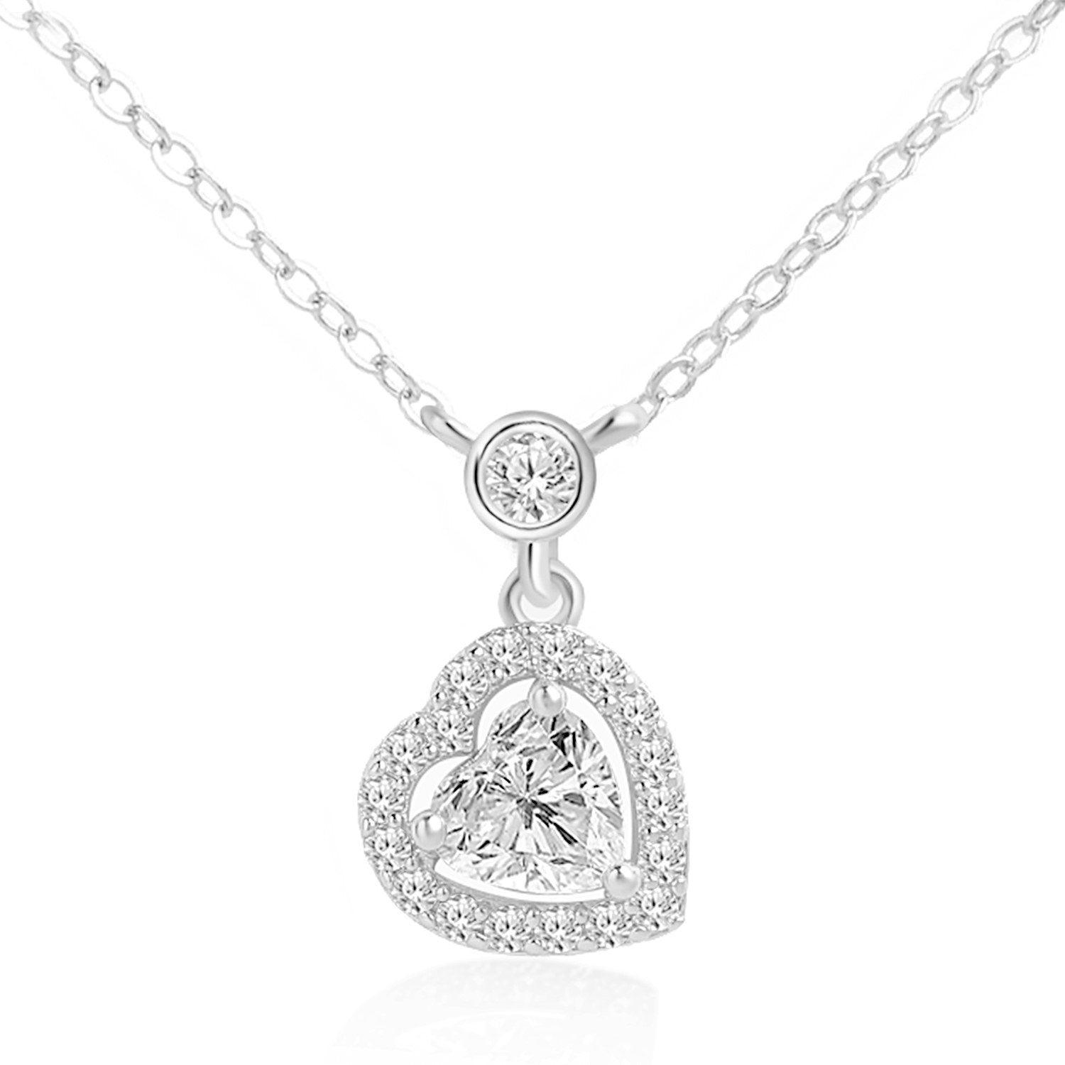 Solitaire Heart Pendant Chain Necklace - Bansri Mehta Design