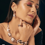 Cuban Link Twister Panther Necklace, Bracelet & Earring Set - Bansri Mehta Design