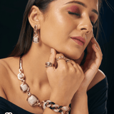 Cuban Link Twister Panther Necklace, Bracelet & Earring Set - Bansri Mehta Design