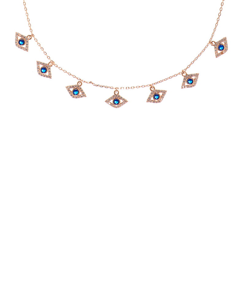 Mini Evil Eye Adjustable Choker & Collar Necklace - Bansri Mehta Design