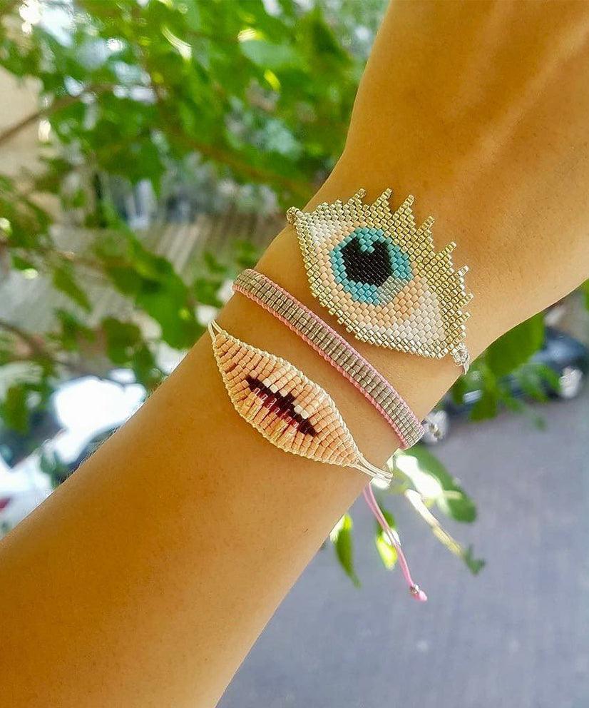 Third Eye Beaded Adjustable Tassel Bracelet - Bansri Mehta Design