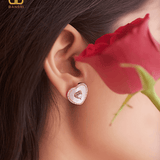 Mother of Pearl Heart Solitaire Necklace & Earring Set - Bansri Mehta Design