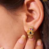 Multi Stone Encrusted Panther Stud Earring - Bansri Mehta Design