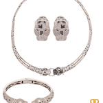 Le Panthera Collar Necklace, Bracelet & Earring Set - Bansri Mehta Design