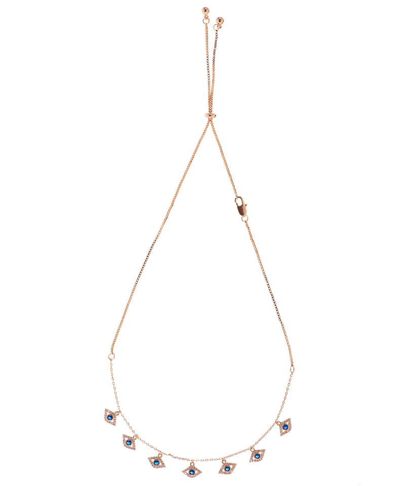 Mini Evil Eye Adjustable Choker & Collar Necklace - Bansri Mehta Design