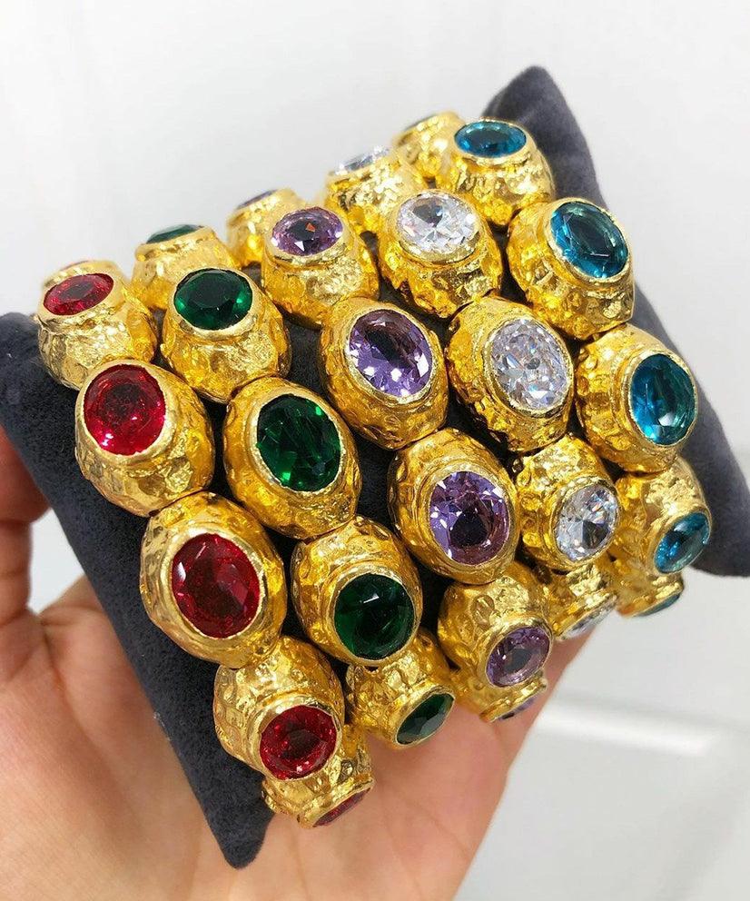 Bedazzle Flexi Bangle Bracelet - Gold - Bansri Mehta Design