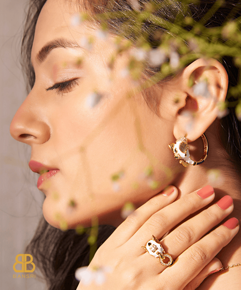 Safari Ele Necklace, Bracelet, Hoop Earrings & Ring Set - Bansri Mehta Design