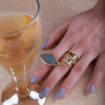 Adjustable Evil Eye Ring Band - Bansri Mehta Design