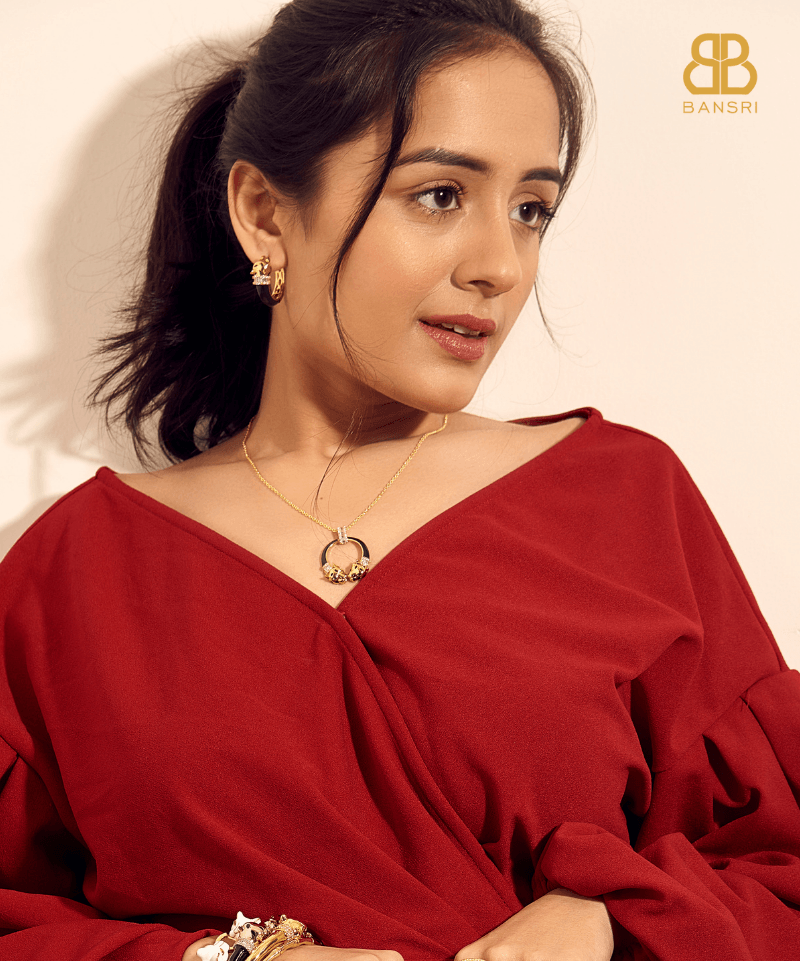 Gold Deux Panthera Headed Necklace, Bracelet Cuff, Earring & Ring - Bansri Mehta Design