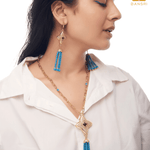 Flyer de lys Necklace & Earring Tassel Set - Bansri Mehta Design