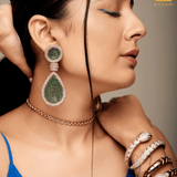 Kelly Crystal Encrusted Tear Drop Earrings - Bansri Mehta Design