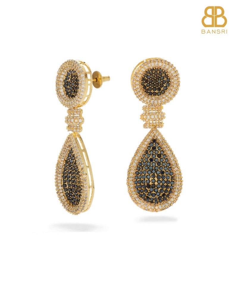 Kelly Crystal Encrusted Tear Drop Earrings - Bansri Mehta Design
