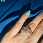 Criss Cross Crystal Statement Ring - Bansri Mehta Design