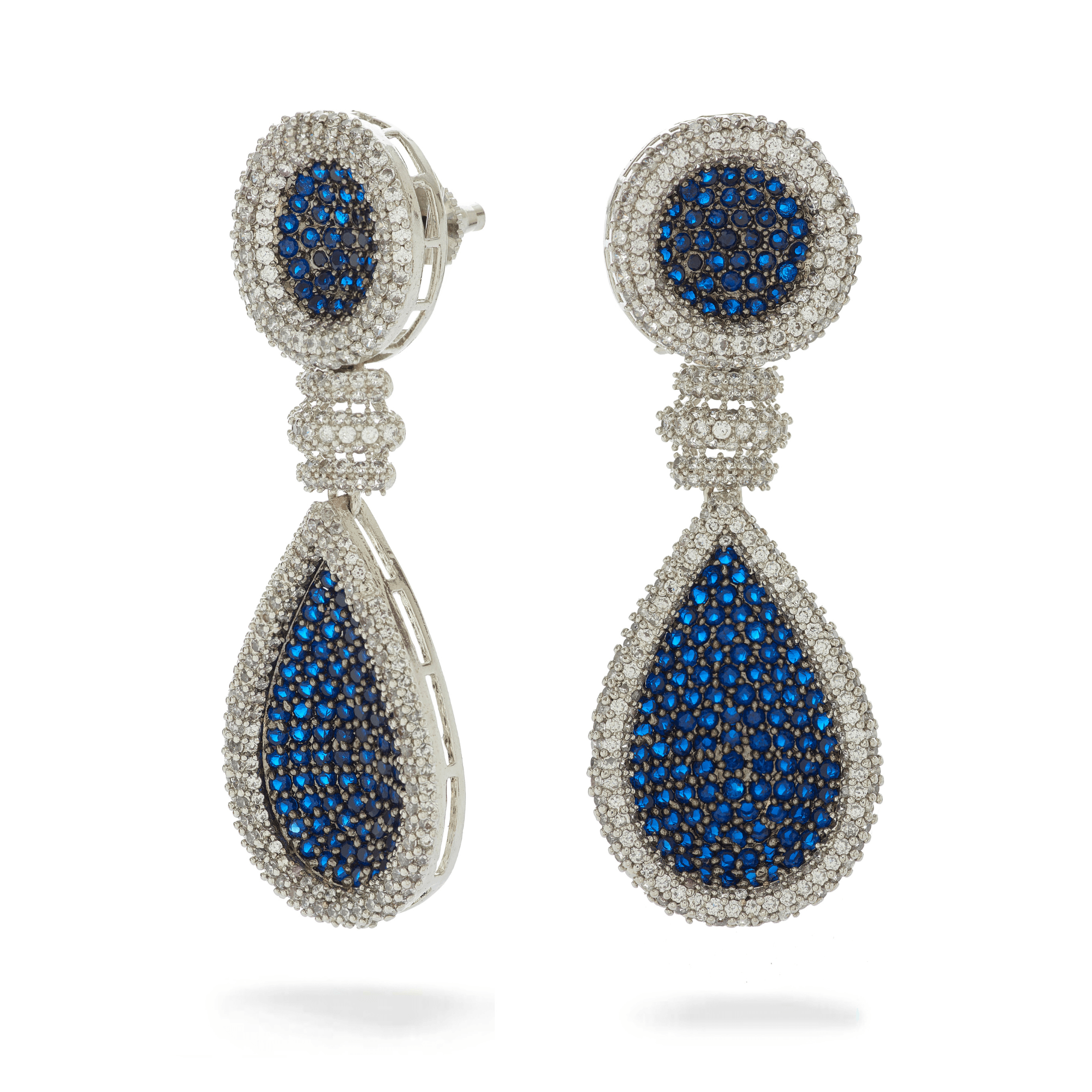 Kelly Crystal Encrusted Tear Drop Earrings - Bansri Mehta Design