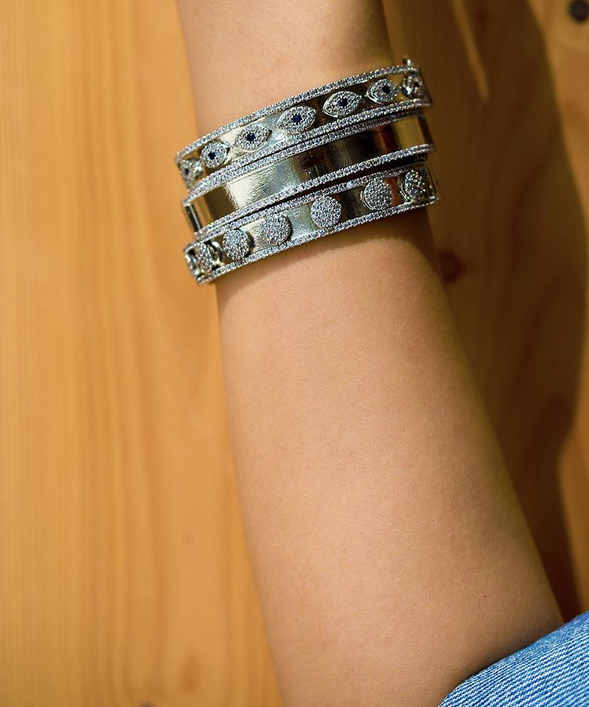 Stella Side Opening Bangle Bracelet - Bansri Mehta Design