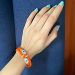 Double Evil Eye Adjustable Wrap Bracelet-Necklace Choker with Swarovski Crystals - Bansri Mehta Design