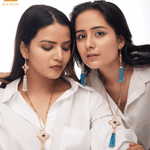 Flyer de lys Necklace & Earring Tassel Set - Bansri Mehta Design
