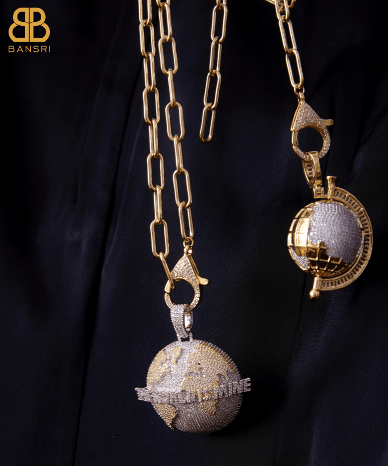 The World Is Mine Detachable Pendant Link Necklace - Bansri Mehta Design