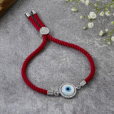 Evil Eye Disc Adjustable Cord Bracelet - Bansri Mehta Design