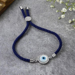 Evil Eye Disc Adjustable Cord Bracelet - Bansri Mehta Design