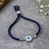 Evil Eye Disc Adjustable Cord Bracelet - Bansri Mehta Design