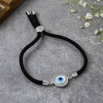 Evil Eye Disc Adjustable Cord Bracelet - Bansri Mehta Design