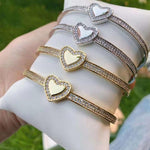 Adjustable Crystal Studded Heart Bracelet - Bansri Mehta Design