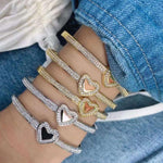 Adjustable Crystal Studded Heart Bracelet - Bansri Mehta Design