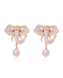 White Elepha Earrings - Bansri Mehta Design