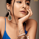 Kelly Crystal Encrusted Tear Drop Earrings - Bansri Mehta Design