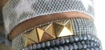 Cuboid Star Studded Beaded Adjustable Bracelet - Bansri Mehta Design