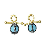 Aliya Encrusted Turquoise Drop Earrings - Bansri Mehta Design