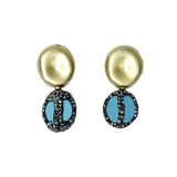 Aisha Encrusted Turquoise Drop Earrings - Bansri Mehta Design