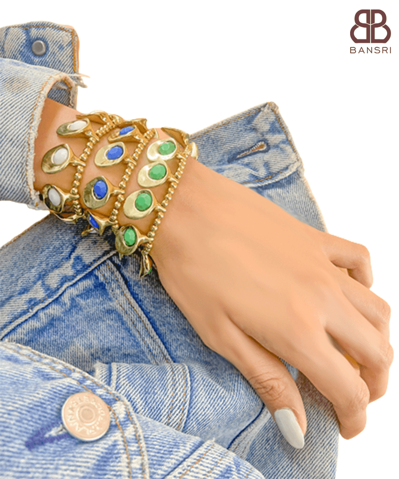 Mosaic Enamel Beaded Bracelet - Bansri Mehta Design